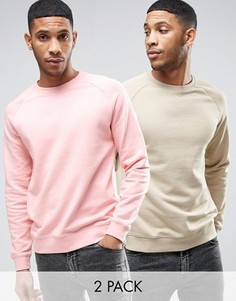 2 свитшота (розовый/бежевый) ASOS - СКИДКА - Мульти