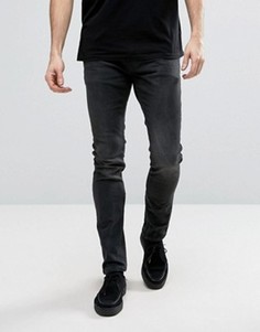 Черные джинсы скинни с потертостями на коленях AllSaints - Черный