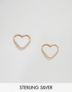 Серьги-гвоздики в виде сердечек с вырезами Kingsley Ryan - Золотой