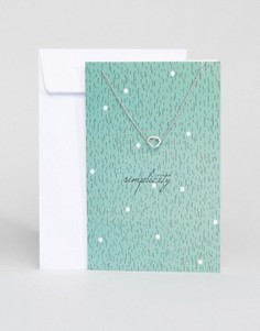 Ожерелье с открыткой Pieces Lala Simplicity - Серебряный