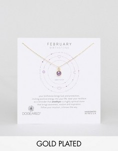 Ожерелье с аметистом для рожденных в феврале Dogeared - Золотой