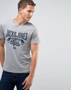 Футболка с логотипом Jack & Jones Originals - Серый