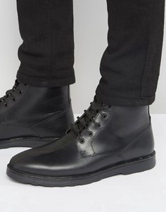 Черные кожаные ботинки на шнуровке ASOS - Зеленый
