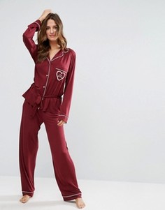 Пижамный комплект со штанами и рубашкой Chelsea Peers - Красный