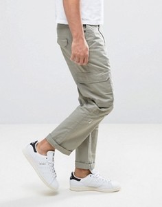 Узкие брюки карго цвета хаки с потертостями и заплатами ASOS - Бежевый