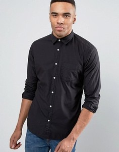 Черная рубашка слим на пуговицах Esprit - Черный