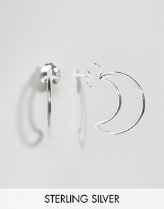 Серебряные серьги в форме полумесяца ASOS - Серебряный