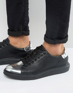 Черные кроссовки с серебристым носком ASOS - Черный