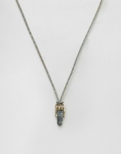 Серое ожерелье с подвеской-камнем Icon Brand - Серый