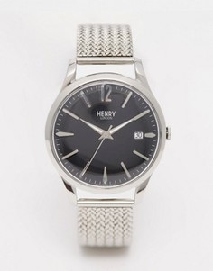 Серебряные наручные часы с плетеным дизайном ремешка Henry London Edgeware - Серебряный
