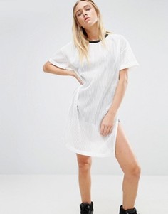 Сетчатое платье-футболка Nicce London - Белый