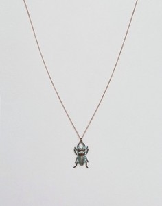 Винтажное ожерелье с жуком ASOS - Серебряный