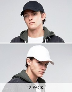 2 бейсболки (черная, белая) ASOS - СКИДКА - Мульти
