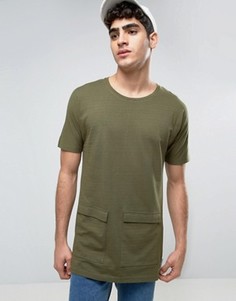 Длинная футболка с карманами Bellfield - Зеленый