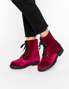 Бархатные походные ботинки Truffle - Красный