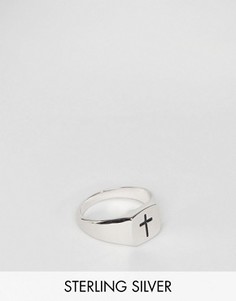 Серебряное кольцо-печатка с крестом Serge De Nimes - Серебряный