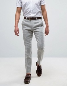 Серые узкие строгие брюки из харрис-твида ASOS - Серый