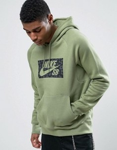 Худи зеленого цвета с логотипом Nike SB Icon 837932-387 - Зеленый