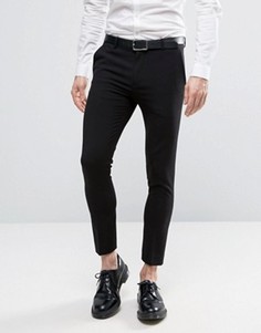 Черные укороченные строгие брюки скинни ASOS - Черный