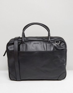 Кожаная сумка для ноутбука с двумя отделением Royal RepubliQ Explorer - Черный