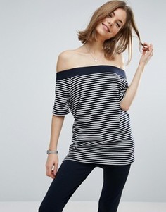 Топ в полоску с открытыми плечами ASOS - Мульти