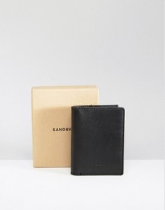 Черный кожаный бумажник Sandqvist Dow - Черный