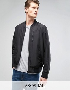 Черный бомбер с карманом на молнии ASOS TALL - Черный