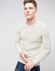 Вязаный джемпер с необработанными краями Only & Sons - Кремовый