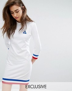 Трикотажное платье с трехцветной отделкой Le Coq Sportif эксклюзивно для ASOS - Белый