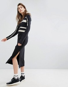 Платье миди с полосками adidas Originals - Черный