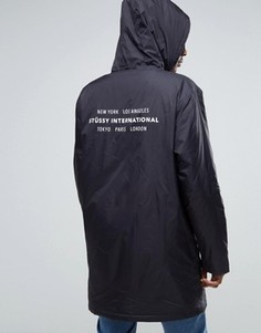 Спортивная куртка с капюшоном и принтом сзади Stussy - Черный