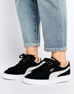 Черные замшевые кроссовки Puma Classic - Черный