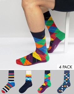 Подарочный набор из 4 пар носков Happy Socks - Мульти