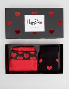 Подарочный набор с боксерами-брифами и носками (2 шт.) Happy Socks Valentines - Мульти