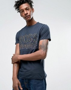 Синяя узкая футболка с логотипом BOSS Orange by Hugo Boss - Темно-синий