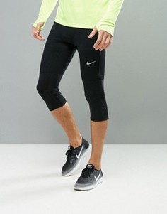 Черные леггинсы длиной 3/4 Nike Running Essential 644254-011 - Черный