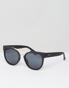 Круглые солнцезащитные очки с двойной переносицей Quay Australia - Черный