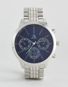 Серебристые наручные часы с темно-синим циферблатом ASOS - Серебряный