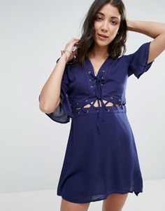 Темно-синее платье с вырезами Raga Voodoo - Темно-синий