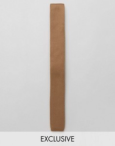 Трикотажный узкий галстук с прямыми краями Noak - Рыжий