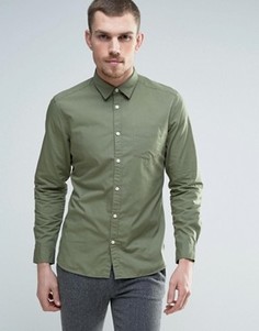 Хлопковая узкая рубашка Esprit - Зеленый