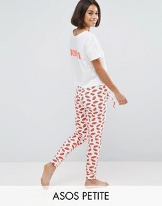 Пижамный комплект Kiss Me с футболкой и леггинсами ASOS PETITE - Белый