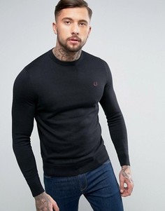 Черный хлопковый джемпер Fred Perry - Черный