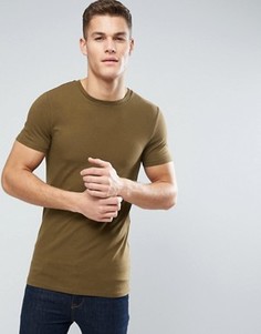Коричневая удлиненная футболка ASOS - Коричневый