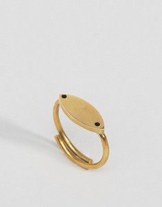 Кольцо с листиком Made - Золотой