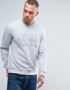 Серый свитшот с круглым вырезом и логотипом-аппликацией Lyle & Scott - Серый