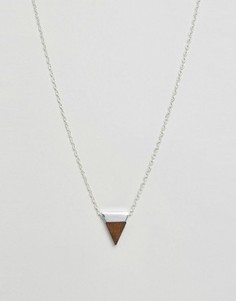Ожерелье с треугольной подвеской DesignB London - Серебряный