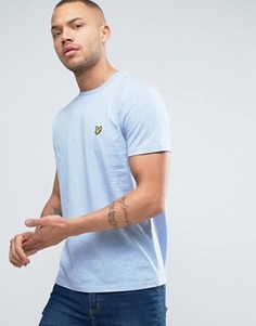 Голубая меланжевая футболка классического кроя с логотипом-орлом Lyle & Scott - Синий