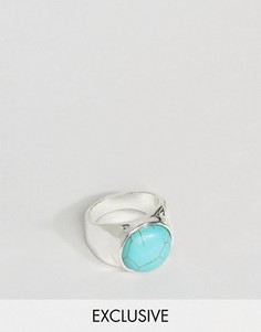 Серебристое кольцо с бирюзой DesignB London - Серебряный