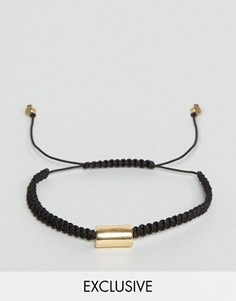 Черный плетеный браслет из шнурка DesignB эксклюзивно для ASOS - Черный